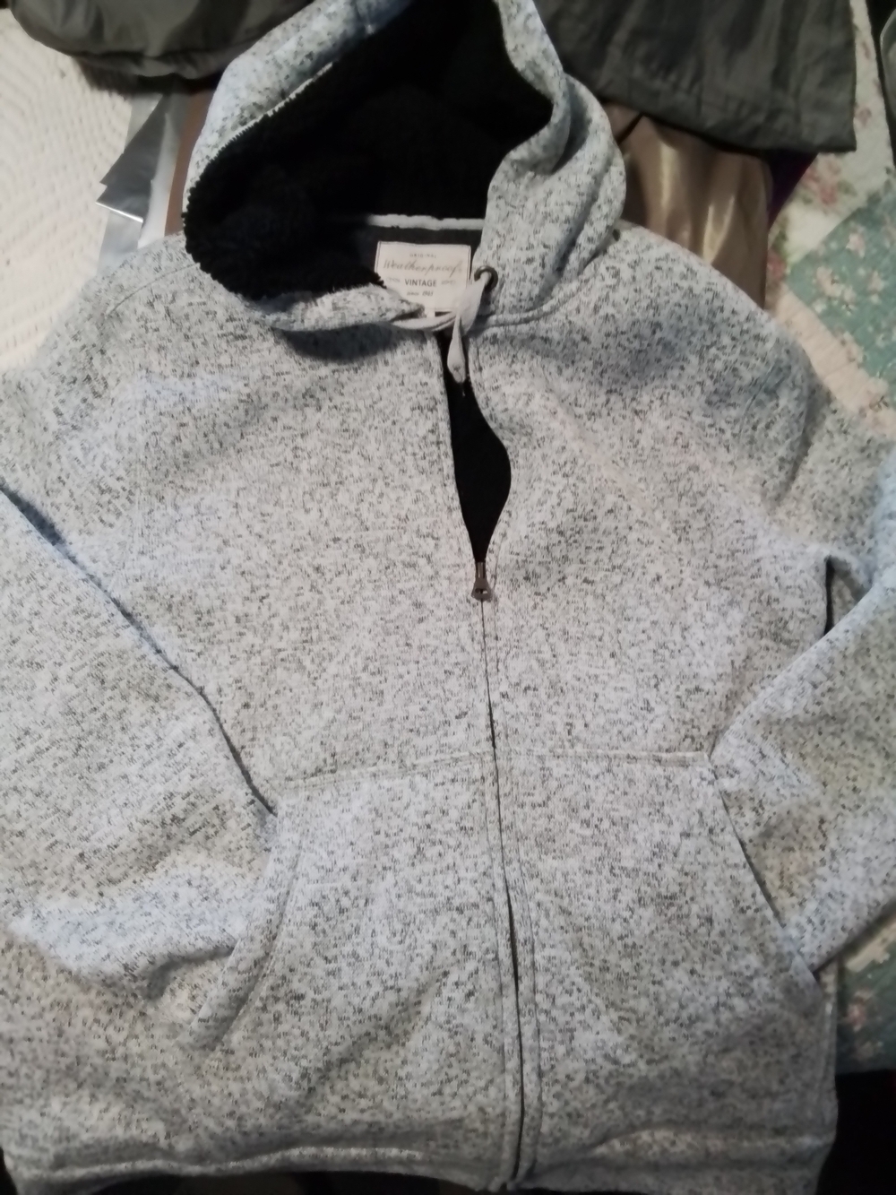 Weatherproof Kids Light Heather Gray Zip-Up Hooded Puffer Jacket